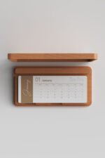 KT-02 Kapaklı Ahşap Masa Takvimi - Görsel 4