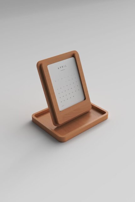 KT-09 Kapaklı Ahşap Masa Takvimi