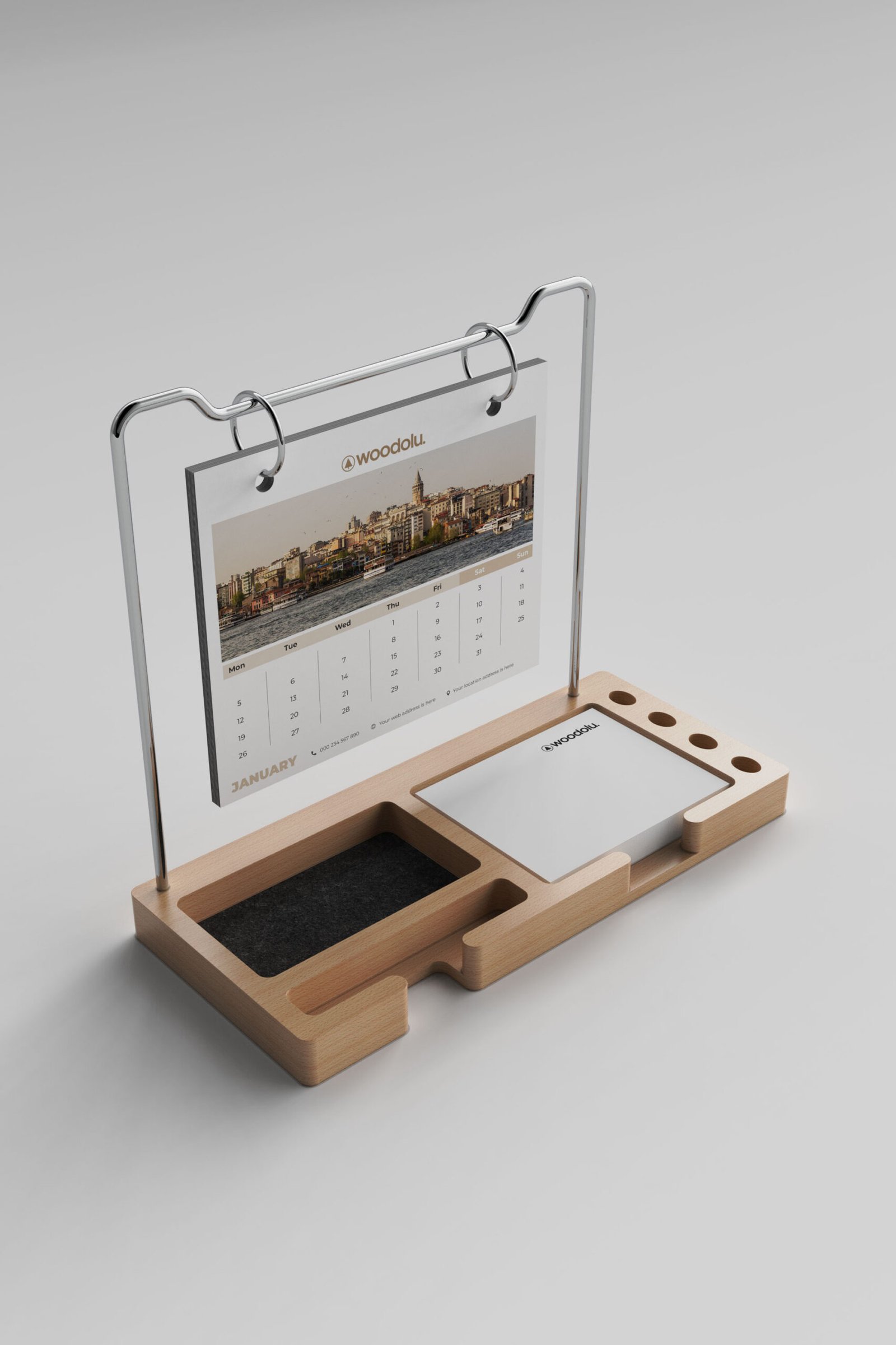 ta-10-326 TA-10 Ahşap Masa Takvimi - Görsel 1